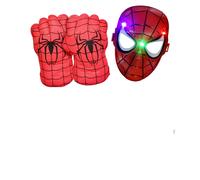 (Spiderman gloves+mask) Hulk Spiderman Full Face Mask + Gloves Combo Party Costume Masquerade Kids
