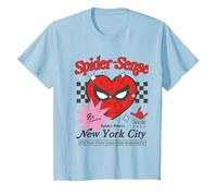 Spiderman Heart T-Shirt, Youth, Baby Blue, Medium