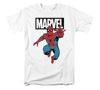 Spiderman Jump Mens T-Shirt White Spider Man White XL