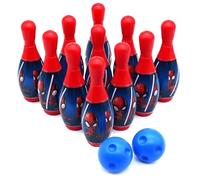 Spiderman Kids Bowling Toy Set - 10 Pins and 2 Balls - Marvel Bowling Game Indoor Outdoor Play - Birthday Gift for Boys 3+Years - Size: 14cm