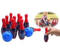 Spiderman Kids Bowling Toy Set - 10 Pins and 2 Balls - Marvel Bowling Game Indoor Outdoor Play - Birthday Gift for Boys 3+Years - Size: 11cm