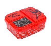 Spiderman Kids Lunch Box with Compartment - 100% BPA-Free Child Bento Boxes | Rectangular School & Travel Food & Snacks Box, Officially Licensed Cute Plastic Sandwich Container for Boys & Girls