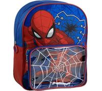 Spiderman Kids School Backpack with Clear Pocket and Mesh - Durable Blue and Red Spiderman Backpack for Kids Marvel Fans