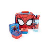 Spiderman Lunch Bag Bottle and 3 Snack Pot | Boys Red | Official Merch