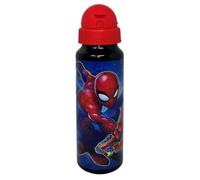 Spiderman Marvel Aluminium Water Bottle with Straw 550ml Kids Accessory