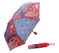Spiderman Marvel Folding Umbrella Rain Accessory Folding Umbrella for Kids Fiberglass Frame Auto Open, red