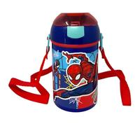 Spiderman Marvel Pop Up Bottle Reusable Plastic Bottle with Shoulder Strap BPA Free Capacity 450ml