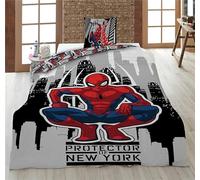 Spiderman New York Single Bedding Set, Reversible Duvet Cover 140 x 200 cm + Pillowcase 65 x 65 cm, Polycotton