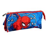 Spiderman Pencil Case 3 Compartments - Triple School Pencil Case with Spidey Design, Sturdy Zippers and Large Capacity for Pencils, Markers and Children's Accessories, Spiderman, licence