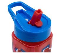 Spiderman Reusable Square Water Bottle Drink Bottle with built-in handle for Easy Carry School Lunch Kids Childrens 510ml BPA free Plastic (Spiderman)