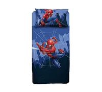 Spiderman, Single Bed Sheet, Disney Single Bed Set, Top Sheet, Fitted Sheet, Pillowcase, Blue, Marvel, Disney, 100% Cotton, Official Product