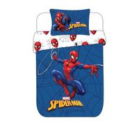 Spiderman Single Bedding Polycotton Set | Official Marvel Duvet Cover & Pillowcases | 135x200cm Reversible Quilt Cover | Durable & Soft | Machine Washable (BLUE AMAZING SPIDERMAN, Single)