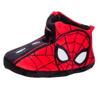 (11 UK Child) Spiderman Slipper Boots For Boys Slippers Booties Warm Lined Pull On House Shoes