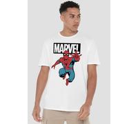 Spiderman Spider-Man Jump T-Shirt, White | Size: XL Spiderman White XL