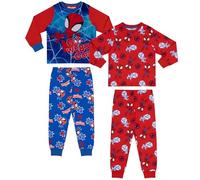 Spiderman Spidey and His Amazing Friends, Cotton 2 Pack, Long Sleeved Pyjama Set, Red/Blue, 3-4 Years: 104cm, Red