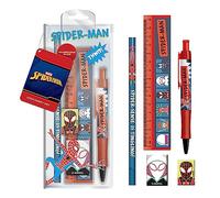 Spiderman Stationery Set, 5-Piece Spiderman Pencil Case with School Supplies - Official Merchandise
