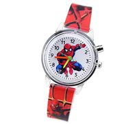 Spiderman Superhero Luminous Watch - Boy Watch with Multicoloured Light, Red, Strap, Red, Strap