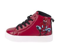 Spiderman Trainers - Red, Black and White - UK Size 11.5 JNR - Children's Laced Boot-Style Trainers with PVC Sole Printed Design - Original Product Designed in Spain