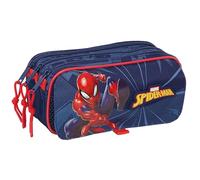 SPIDERMAN - Triple Big Pencil Case, Children's Pencil Case, Ideal for School Age Children, Comfortable and Versatile, Quality and Resistance, 21.5 x 8 x 10 cm
