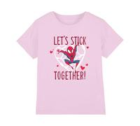 Spiderman Valentine's Day Stick Together Girls T Shirt, Pink, 5-6 Years