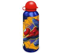 Spiderman Water Bottle for Kids - Blue 500ml Aluminium Drink Bottle with Straw - Leakproof, BPA-Free, Lightweight & Reusable - School Bottle for Boys, Travel, Sports, Lunch