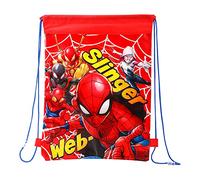 Spiderman Waterproof & Lightweight PE Drawstring Bag for Kids and Children | Adjustable PE Kit Gym, School, Swim & Travel Backpack, Multicolour Easy to Adjust Bags for Boys & Girls