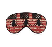 Spiders Animal U.S. Flag Soft Sleep Masks for Men Women Silk Eye Mask with Adjustable Strap Comfortable Blindfold Eyeshade