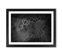Spiders Cobweb In Abstract Modern Art Framed Print | A3 Black Framed Wall Art | Ready to Hang | Abstract Fantasy Picture | Living Room Bedroom Lounge Office