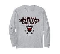 Spiders Never Skip Leg Day Kettlebell Workout Gym Squats Long Sleeve T-Shirt
