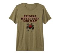 Spiders Never Skip Leg Day Kettlebell Workout Gym Squats Premium T-Shirt
