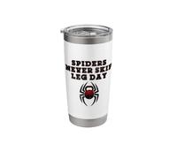 Spiders Never Skip Leg Day Kettlebell Workout Gym Squats Stainless Steel Insulated Tumbler