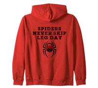 Spiders Never Skip Leg Day Kettlebell Workout Gym Squats Zip Hoodie