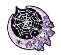 Spiders Web Design Alloy Brooch Lapel Pin Gothic Jewelry for Halloween Costume Accessories Witches Styles Wear Halloween Lapel Pin