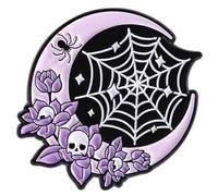Spiders Web Design Alloy Brooch Lapel Pin Gothic Jewelry for Halloween Costume Accessories Witches Styles Wear Goth Lapel Badge