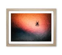 Spiders Web In Abstract Modern Art Framed Print | A4 Oak Framed Wall Art | Ready to Hang | Abstract Fantasy Picture | Living Room Bedroom Lounge Office