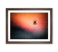 Spiders Web In Abstract Modern Art Framed Print | A4 Walnut Framed Wall Art | Ready to Hang | Abstract Fantasy Picture | Living Room Bedroom Lounge Office
