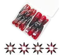 Spiders Web Nails Stickers 48Pieces Press On Nails Floral Design For Easy Application Spiders Web Press On Nail