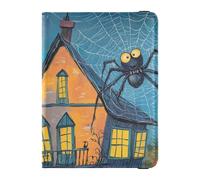Spiders Web on The Roof Family Travel Leather Passport Holder Large Capacity Money&Card Holder for Men Trip Essentials
