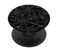 spiderweb halloween goth spider web black intricate sinister PopSockets Adhesive PopGrip