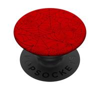 spiderweb halloween gothic spider web intricate sinister red PopSockets Adhesive PopGrip