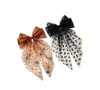 Spiderweb Skull Print Hair Clips