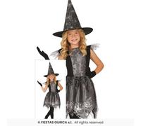 Spiderweb Witch Girls Halloween Spider Witches Fancy Dress Costume Age 3-12