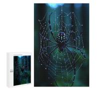 Spiderweb with Dew Drops And Spider Jigsaw Puzzle, 1000 PCS, Relaxing Activity for Adults, A Creative Way to Unwind after A Busy Day, at Home