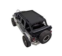 SPIDERWEBSHADE Compatible with Jeep Wrangler Mesh Shade Top Sunshade UV Protection Accessory USA Made for Your JKU 4-Door (2007-2018) in Black