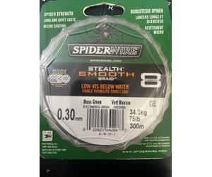 Spiderwire 8 Moss Green 75LB 34.3KG 300yd Braid HIGH PERFORMANCE spider wire