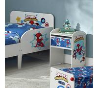 Spidey 1 Drawer Bedside Table - White & Blue
