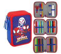 Marvel Spidey & His Amazing Friends 3 Tier Large Pencil Case Multi Compartment School Supplies Stationery Colouring Pens Pencils Sets
