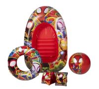 Spidey and Friends inflatable Swim Set with Arm Bands, Swim Ring, Beach ball and Inflatable Boat