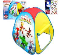 Spidey and Friends Pop Up Tent for Kids - Bundle with Marvel Play Tent for Boys and Girls Plus Stickers, More | Spidey and His Amazing Friends Tent for Kids, Toddlers