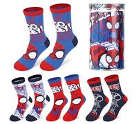 Spidey and His Amazing Friends 4 Pair Ankle Cotton Socks for Kids - Ideal Kids Children Gift - Packed in Round Money Piggy Bank Plastic Cylinder